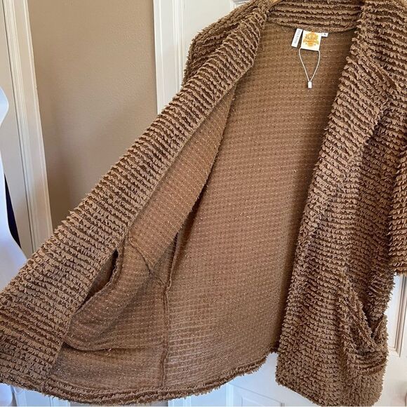 Teddy Bear Tan Sweater with pockets Small - Picture 6 of 11